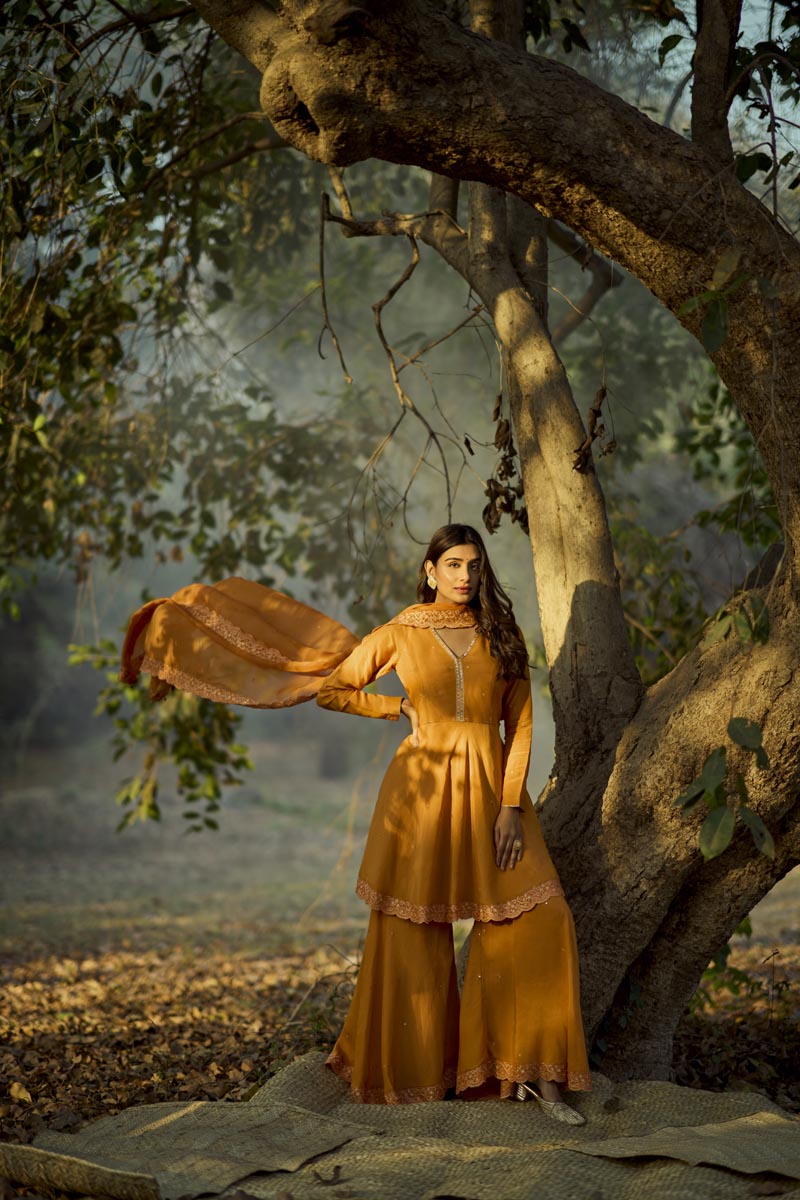 Orange Peplum set | TCT-713