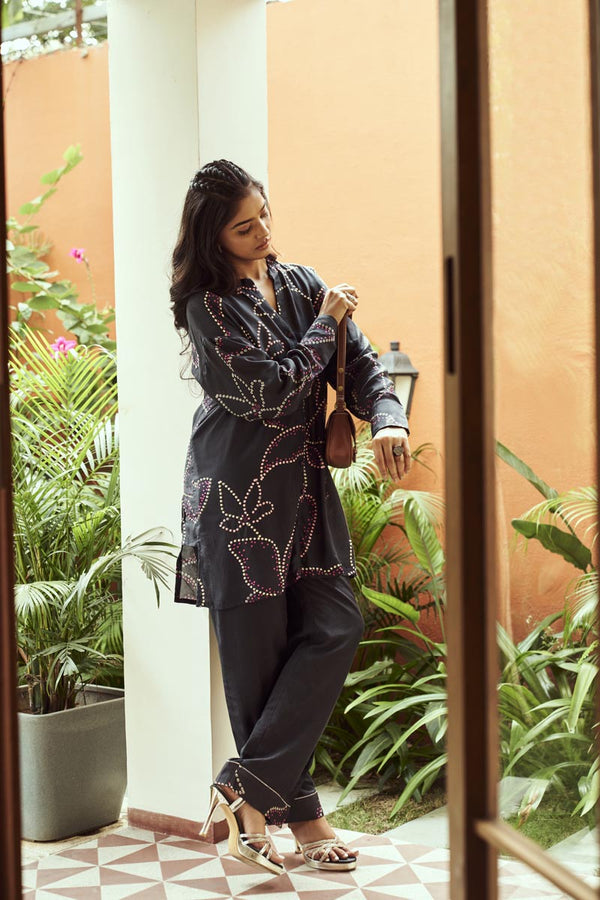 Black Bandhani Co-ord set | TCT-657
