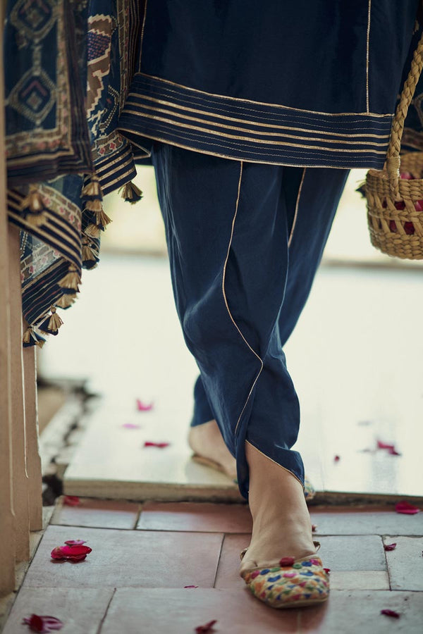 Indigo Blue Kurta with Tulip Pant | TCT-723