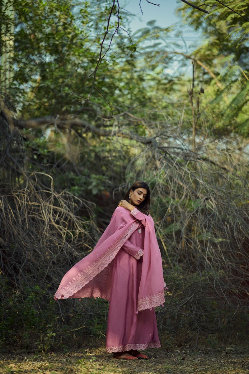 Pastel pink Gown + Dupatta | TCT-711