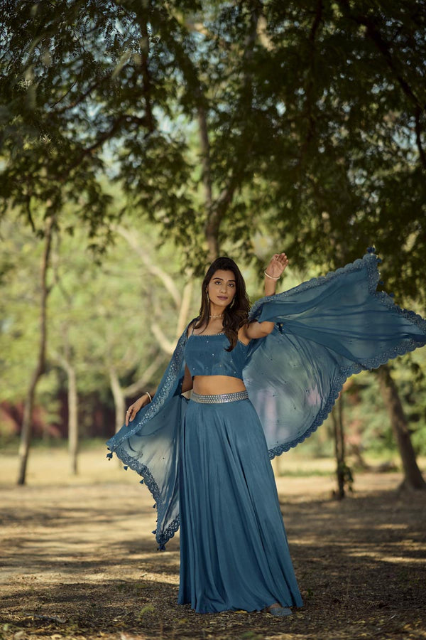 Blue 3 piece lehenga set | TCT-688