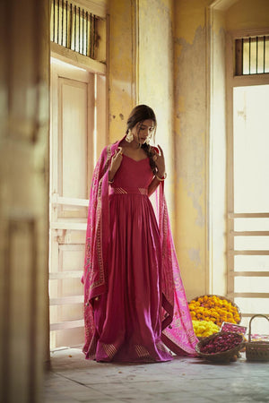 Rani Pink Anarkali set | TCT-719