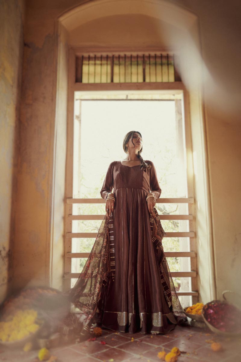 Brown Kali Anarkali | TCT-720