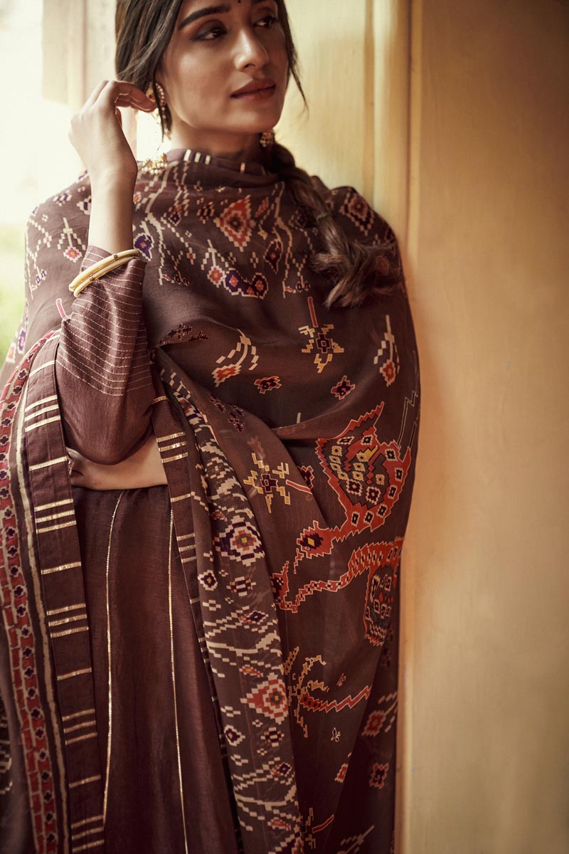Brown Kali Anarkali | TCT-720