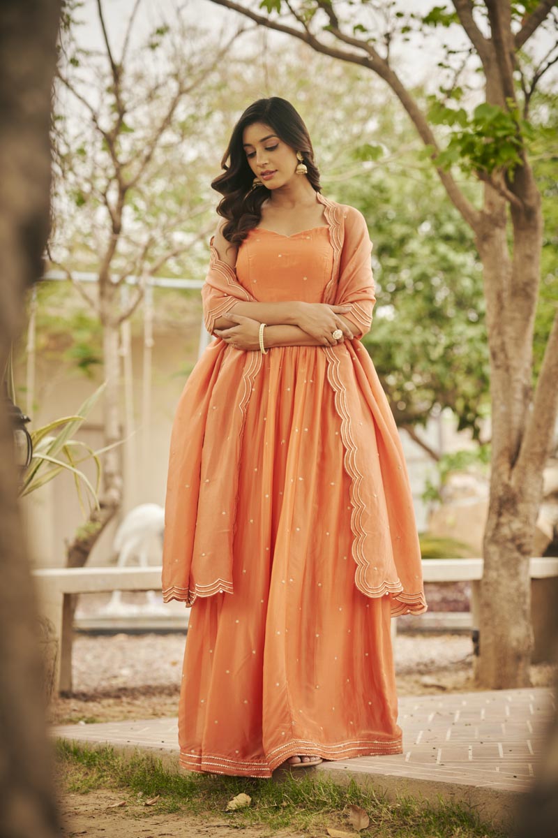 Peach Anarkali + Dupatta | TCT-851