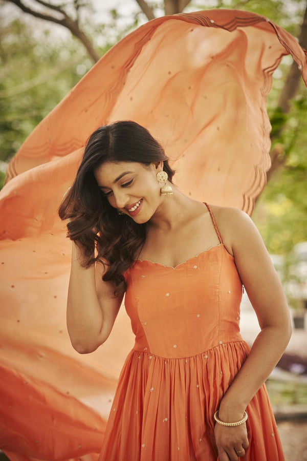 Peach Anarkali + Dupatta | TCT-851