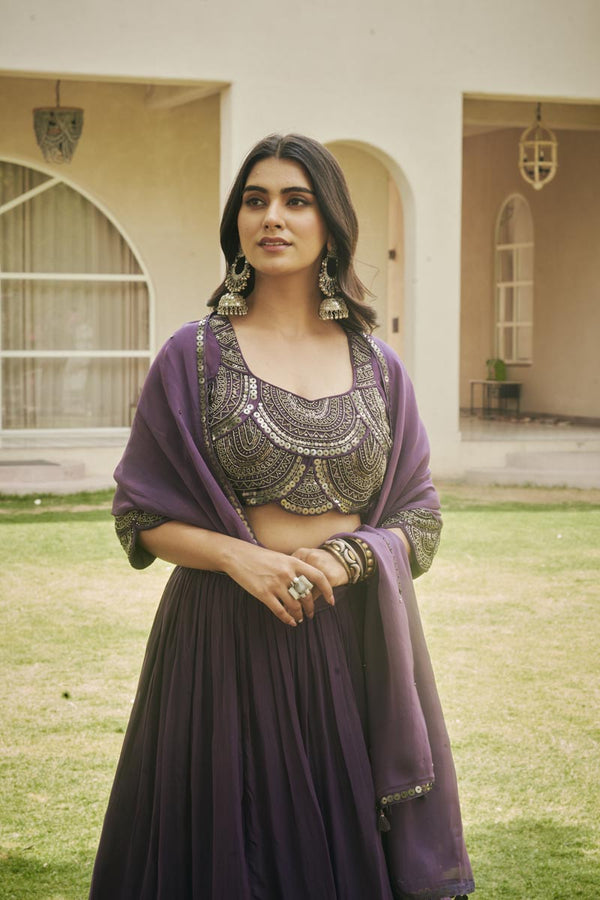 Purple Bustier + skirt + Dupatta | TCT-830