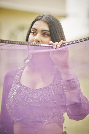 Purple Bustier + skirt + Dupatta | TCT-830