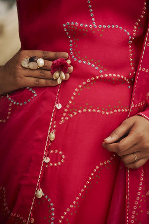 Bright Pink Kurta + Straight pants + dupatta | TCT-802