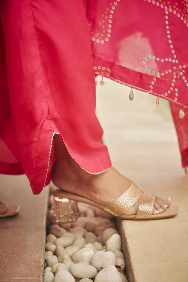Bright Pink Kurta + Straight pants + dupatta | TCT-802