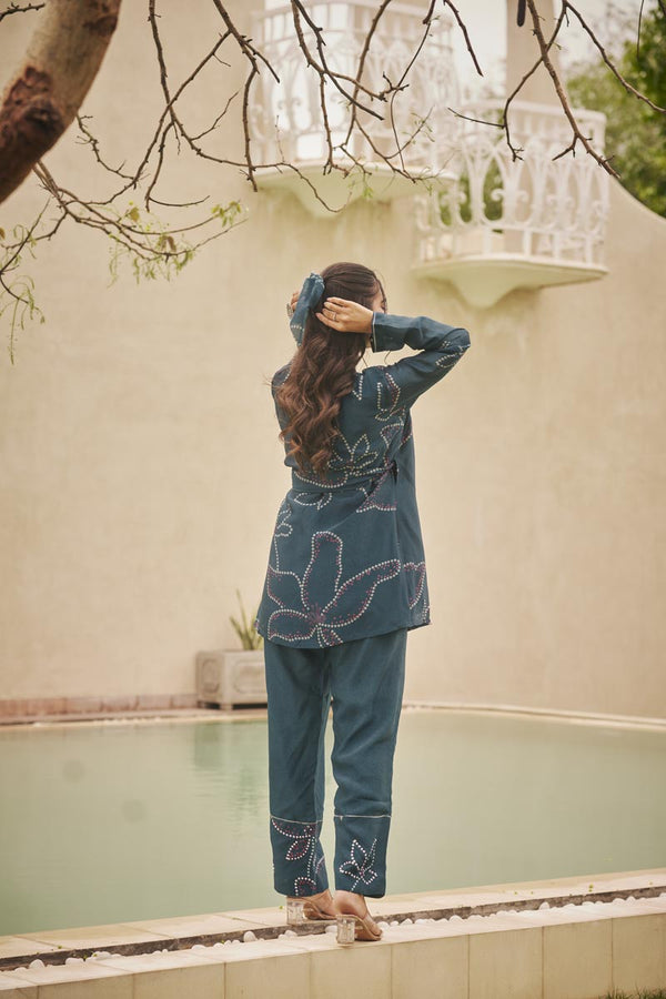 Oxford Blue overlap co-ord set | TCT-806