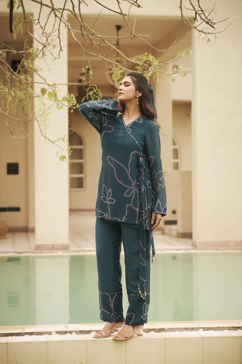 Oxford Blue overlap co-ord set | TCT-806
