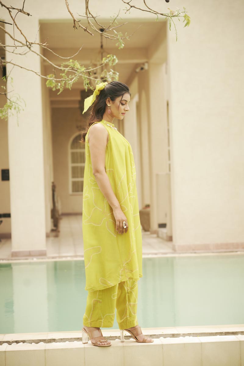 Lime Green Kurta set | TCT-804