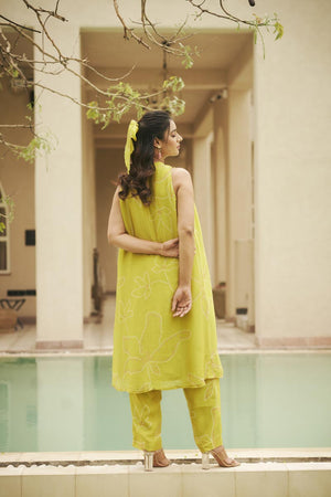 Lime Green Kurta set | TCT-804