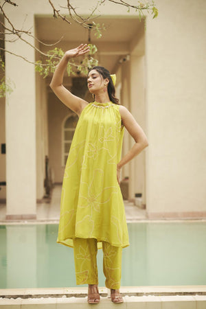Lime Green Kurta set | TCT-804