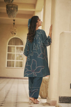Oxford Blue Yoke Co-ord set | TCT-805
