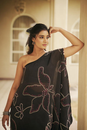 Black one shoulder co-ord set | TCT-808