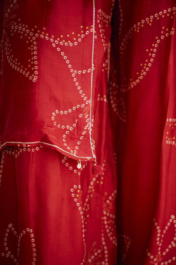 Tomato Red Jumpsuit + Cardigan | TCT-800