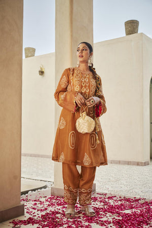 Mustard yellow yoke co-ord set | TCT-810