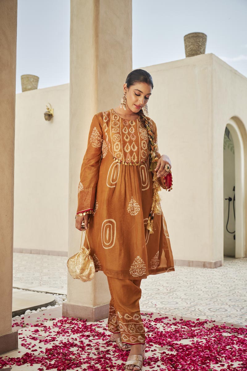 Mustard yellow yoke co-ord set | TCT-810
