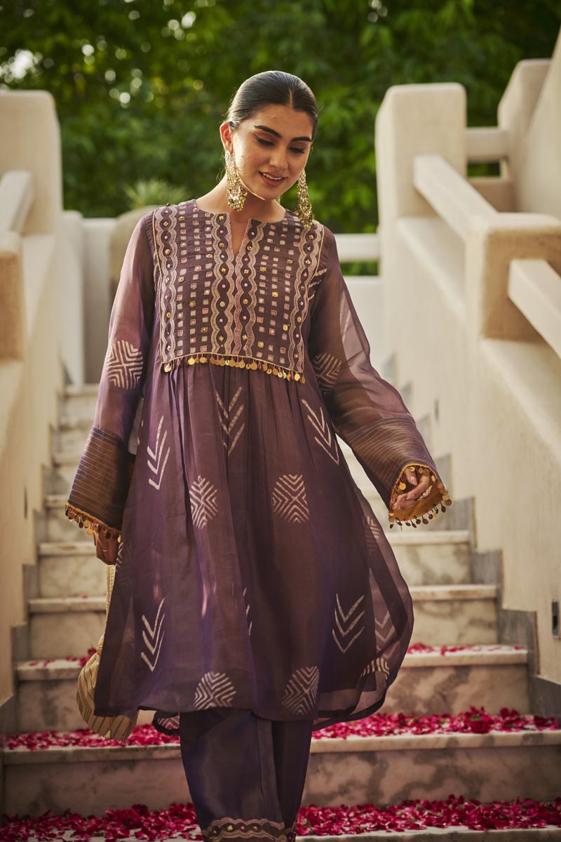 Deep purple square co-ord set | TCT-813