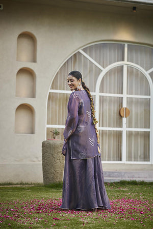 Bustier + Palazzo + Deep V-Neck kurta | TCT-1140
