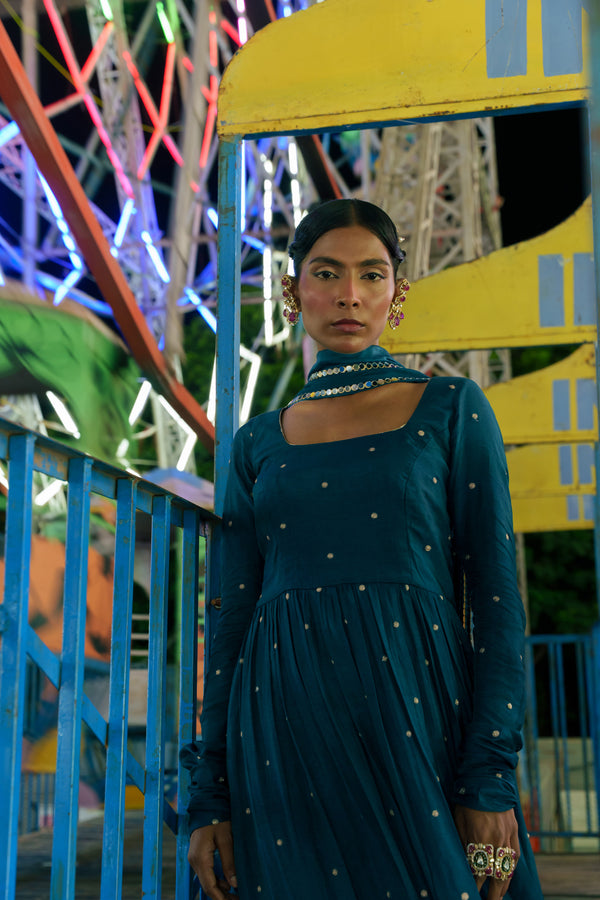 TCT - 984 | Teal Blue Anarkali Set