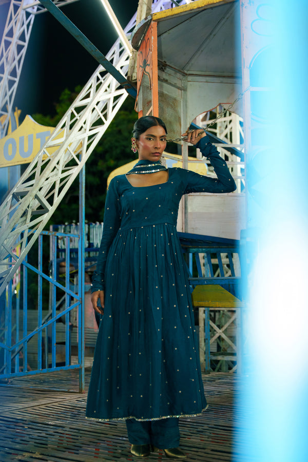 TCT - 984 | Teal Blue Anarkali Set