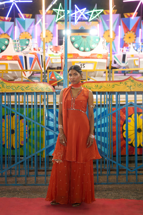 TCT - 973 | Orange Peplum Set
