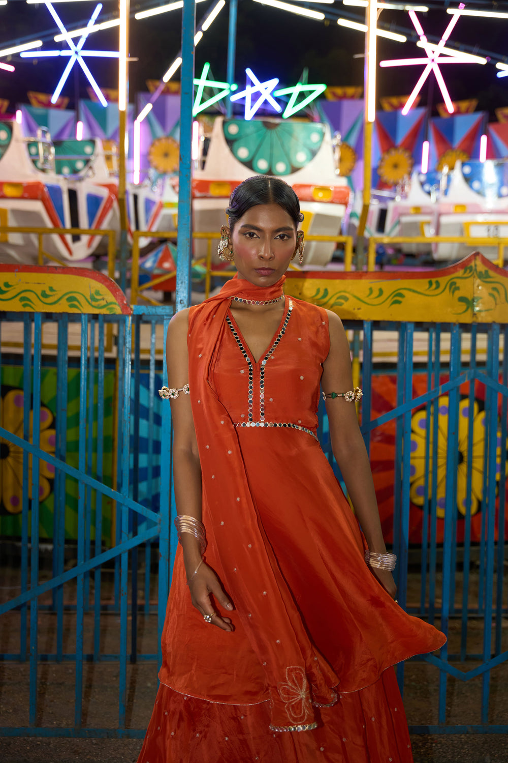 TCT - 973 | Orange Peplum Set