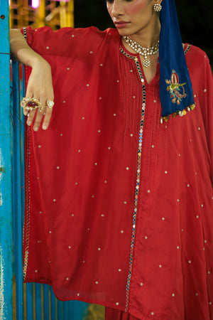 TCT - 982 | Red Drape Skirt Set