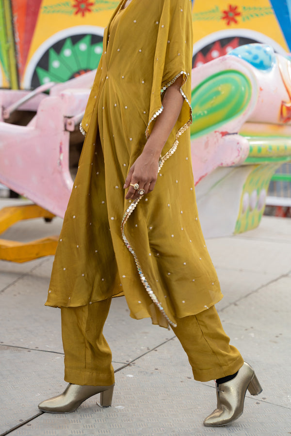 TCT - 979 | Olive Green Kaftan Set