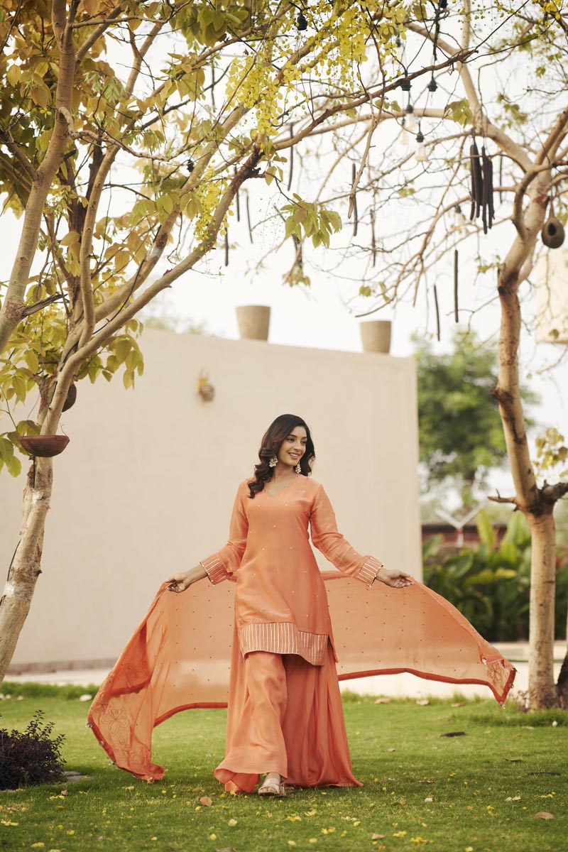 Prach V-neck kurta set | TCT-848