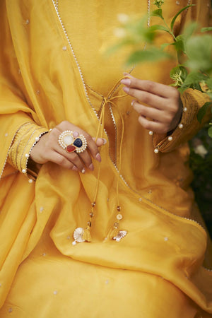 Yellow Inner + Palazzo + Jacket + dupata | TCT-844
