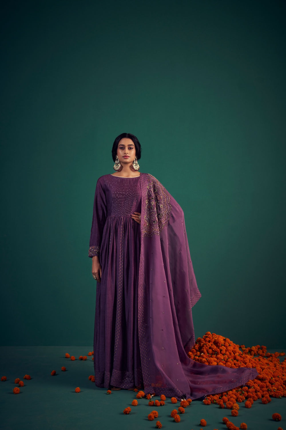 Purple Anarkali and Dupatta | TCT-552