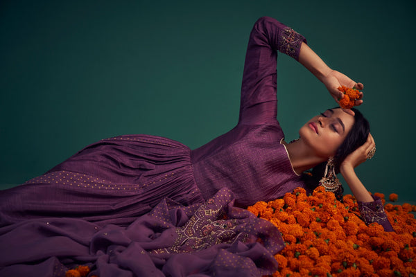 Purple Anarkali and Dupatta | TCT-552