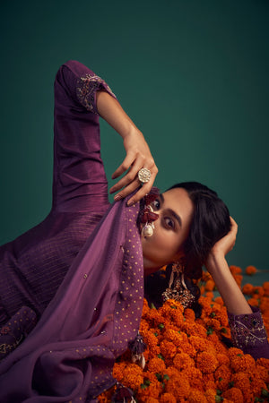 Purple Anarkali and Dupatta | TCT-552