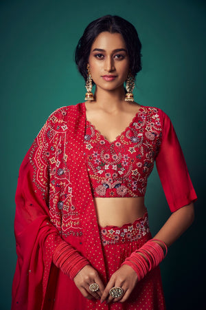 Bustier Paired with Skirt and Dupatta | TCT-554