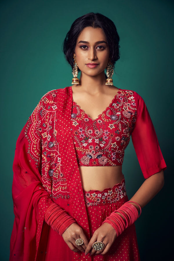 Bustier Paired with Skirt and Dupatta | TCT-554