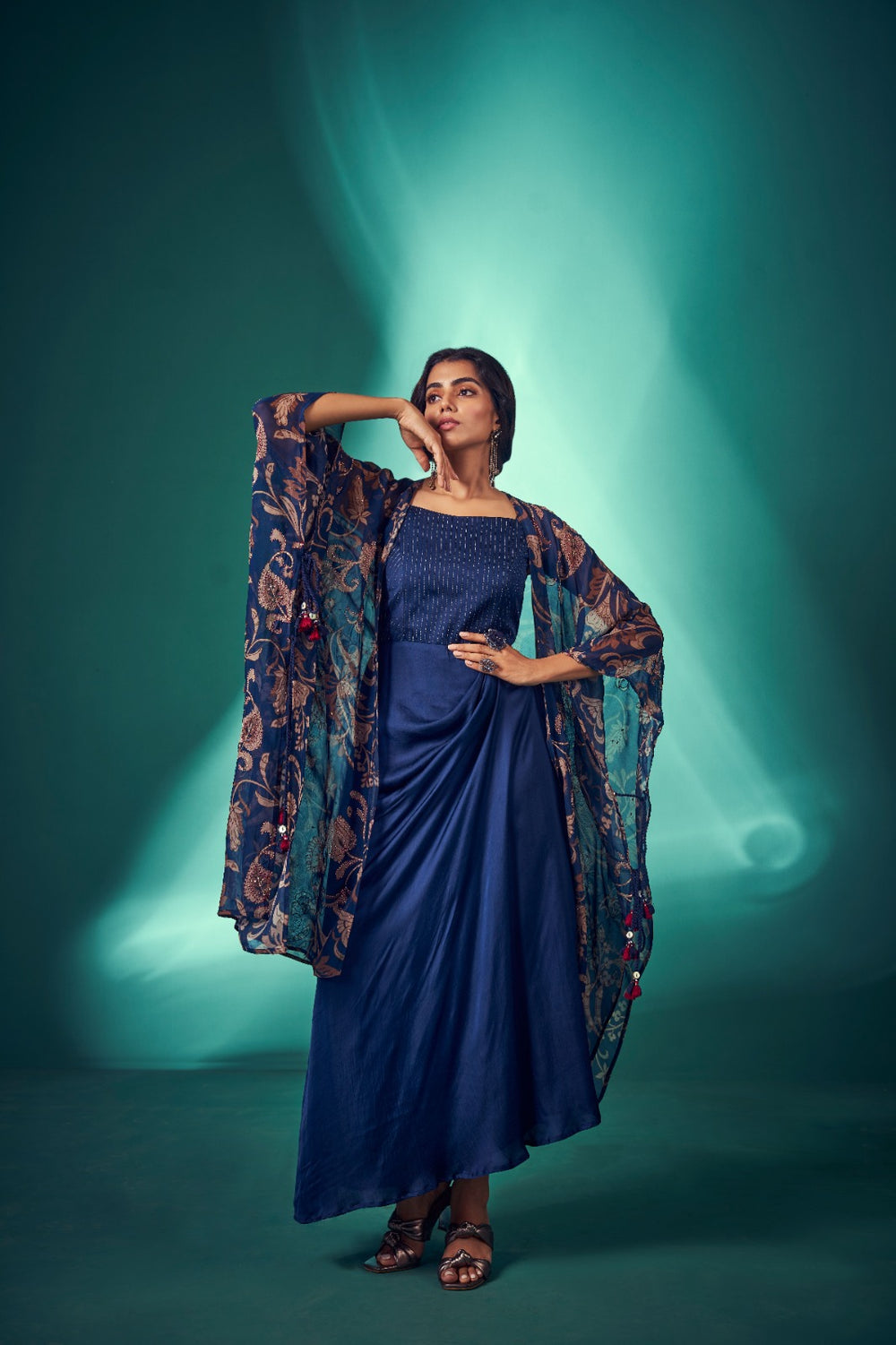 Maxi Gown Paired with Jacket | TCT-559