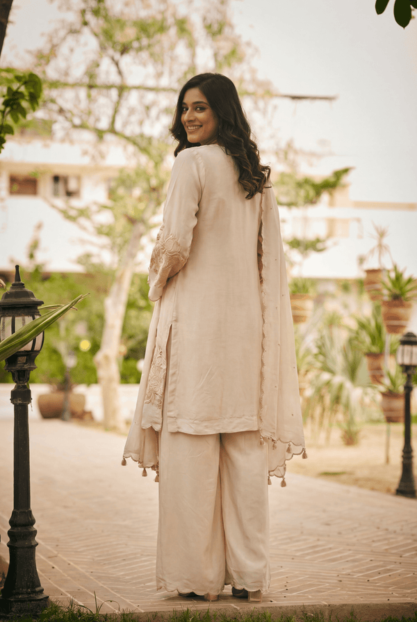 TCT - 865 | Pastel Pink Hem thread work kurta set