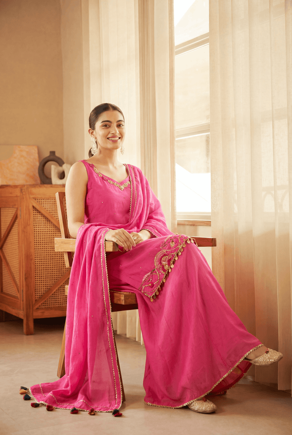 TCT-917 | Fuschia Pink kurta set