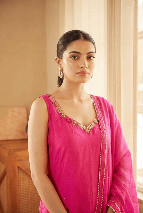 TCT-917 | Fuschia Pink kurta set