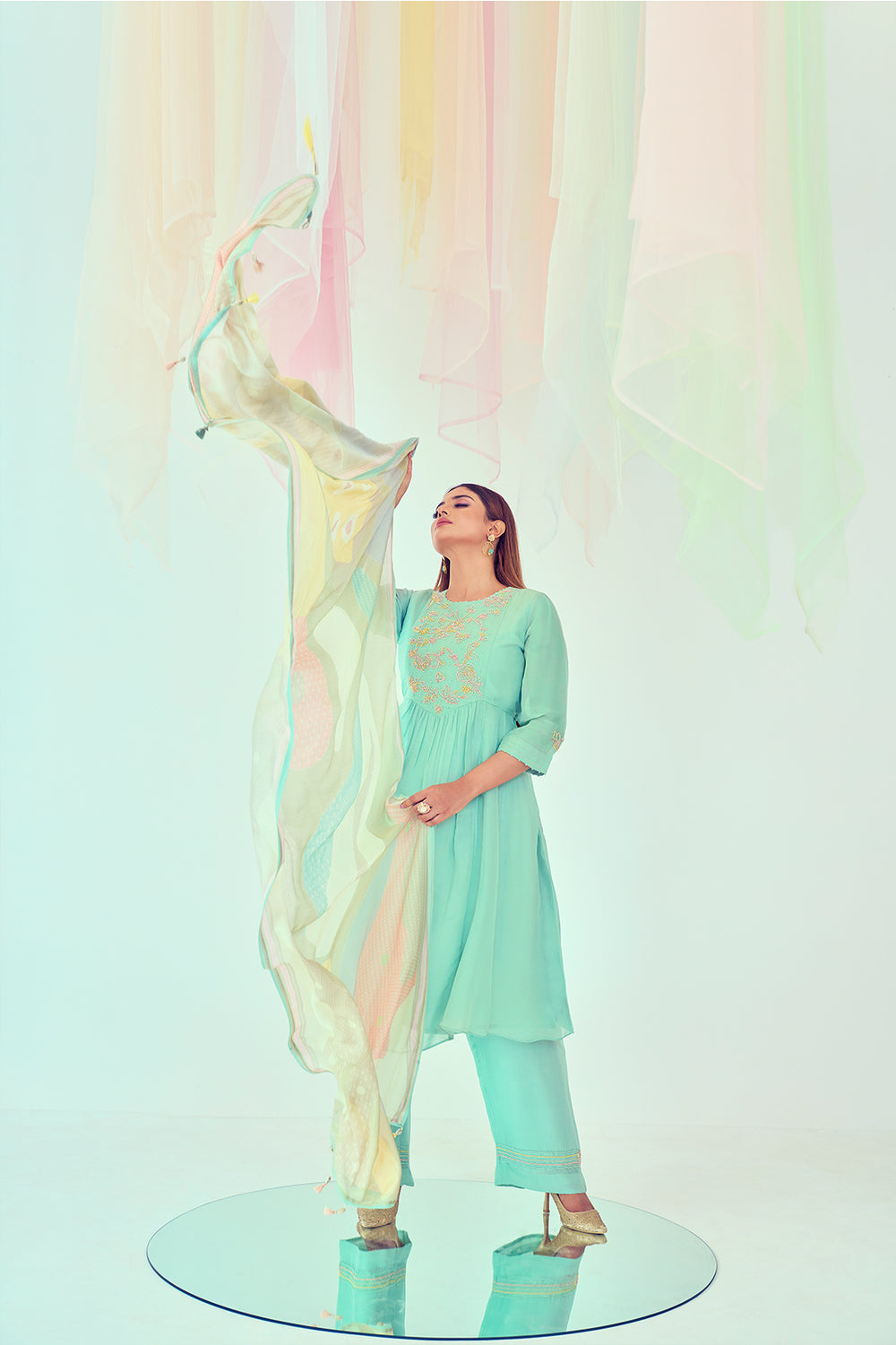Pastel Green Kirta Set | TCT-739