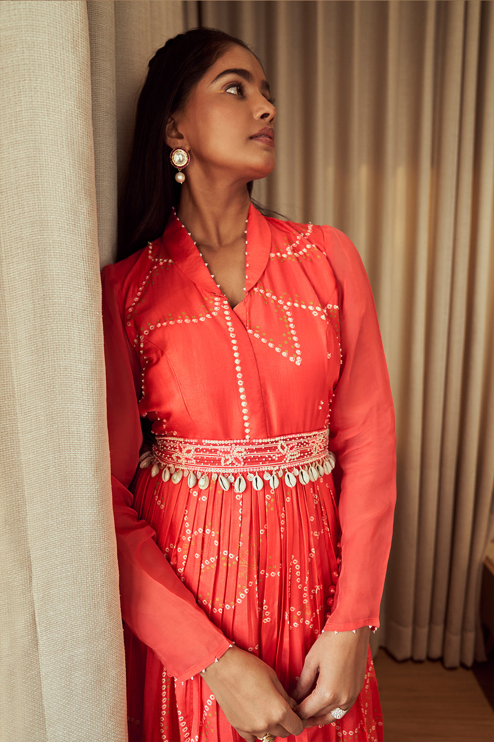 Red Bandhani Gown | TCT-659