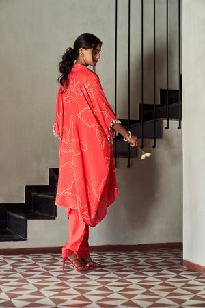 Red bandhani Co-ord set | TCT-646