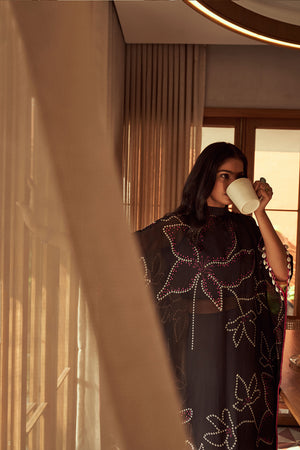 Black Bandhani kaftan set | TCT-663