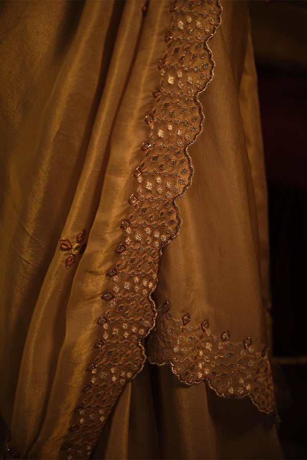 Blush Pink Bustier with Drape saree | TCT-764