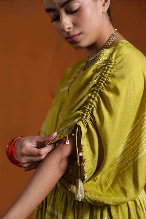 Lime Green Kaftan Co-ord set | TCT-751