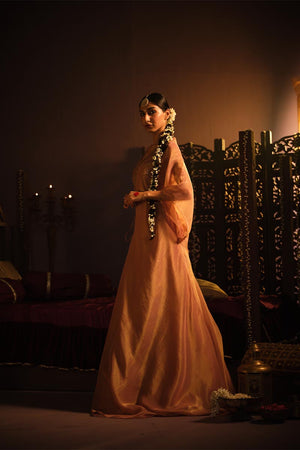 Blush Pink Lehanga set with Drape | TCT-759